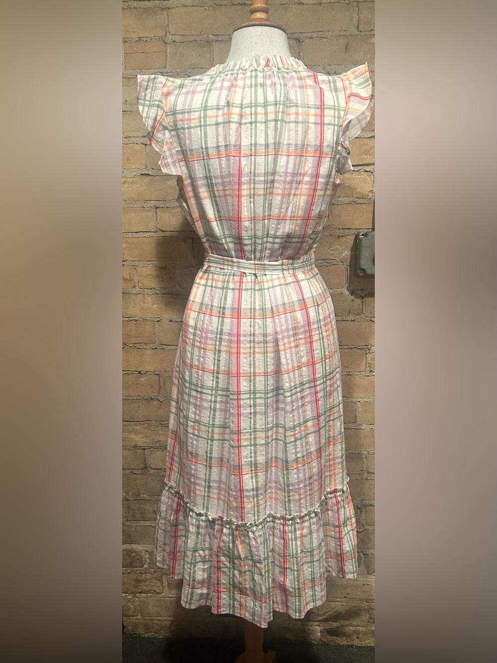 Ann Taylor Pastel Plaid Cotton Maxi Dress - Picture 3 of 9